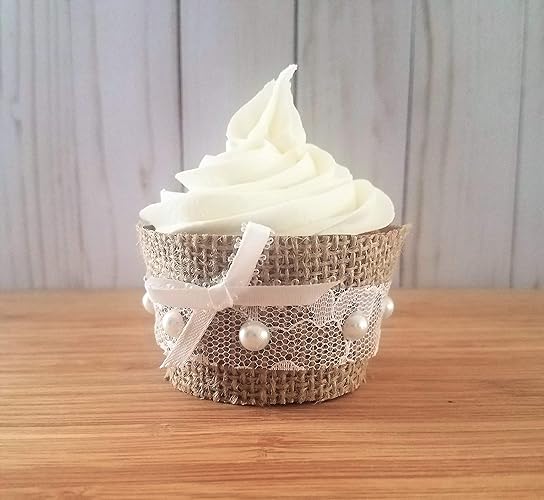 Amazon Com Rustic Burlap Cupcake Wrappers Rustic Wedding Cupcake