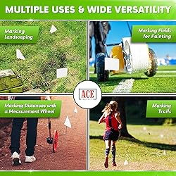 White Flags for Marking Yard - 4x5x15 Inch
