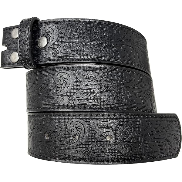 BC Belts Leather Belt Strap with Vintage Distressed Texture