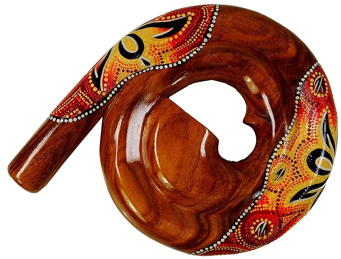 Round Didgeridoo (Wood) Model 2, Brown, 28x30x4,5 cm