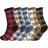 BomKinta Grip Fuzzy Slipper Socks Women - Cozy Warm Hospital Socks with Grips - Non Slip Fleece Sock Gifts Size 5-10