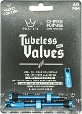 Peaty's MK2 Tubeless Valves Presta 60mm Turquoise 7075 with Integrated Spoke view 7