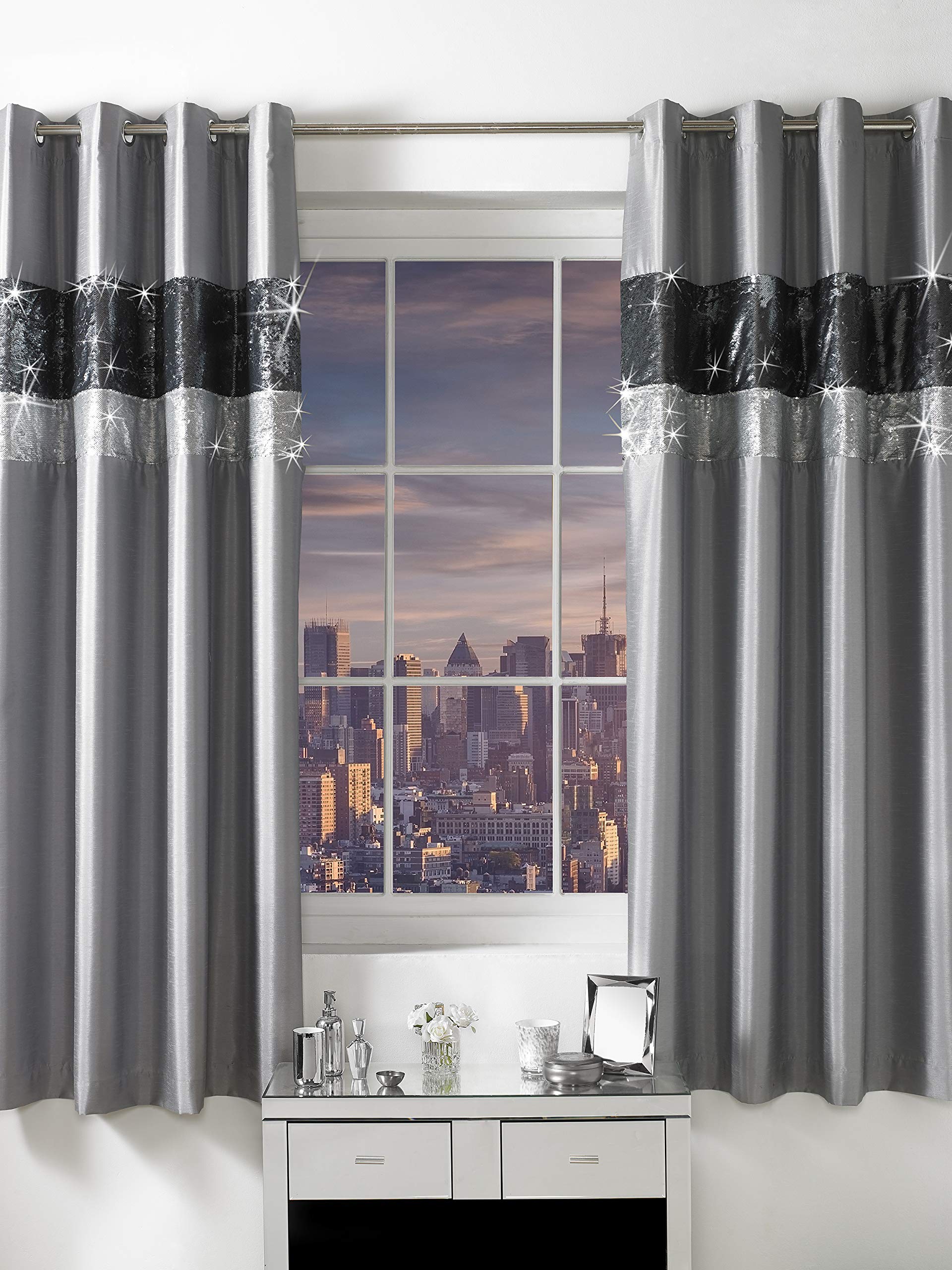 Sleepdown Caprice Adriana Sequin 100% Polyester Curtain 66 X 90