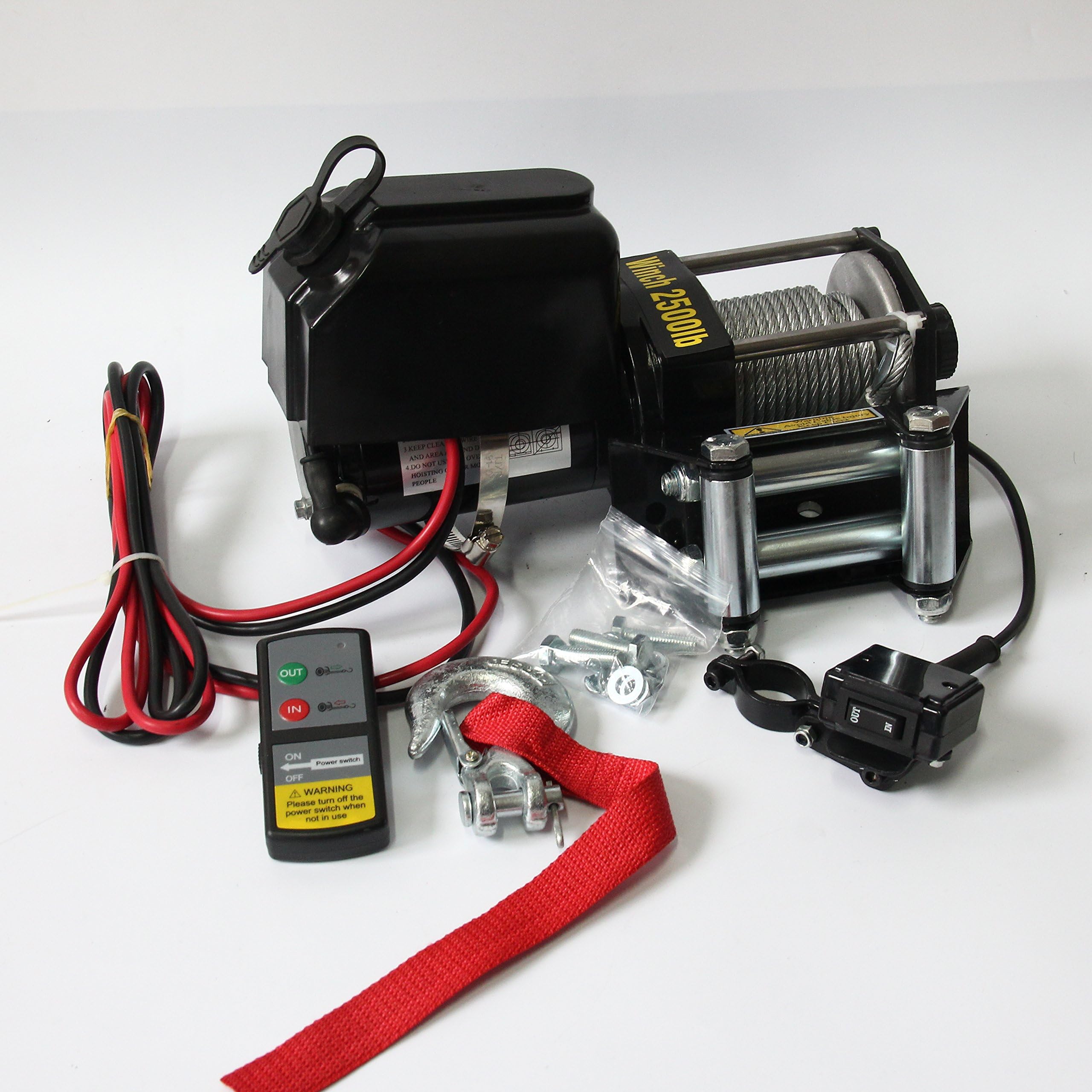 RACPLUS Electric Winches 2500lbs 12V Electric Recovery Winch for ATV Boat Trailer Snow Truck SUV with Wireless Remote Control