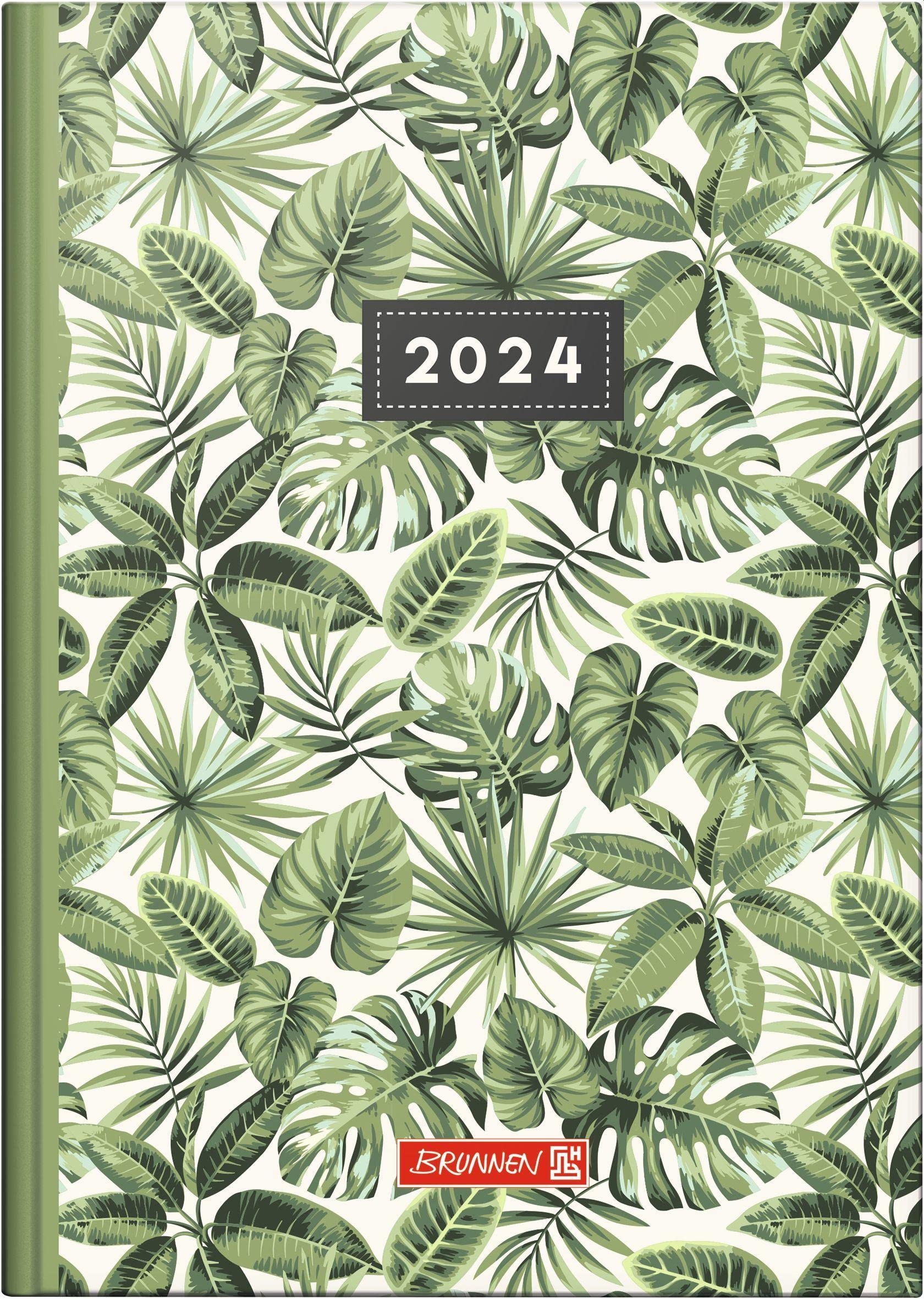 BRUNNEN Daily calendar "Jungle Leaves" model 795 2024, 1 page = 1 day, sheet size 14.5 x 20.6 cm, multi-coloured