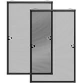 Paramondo 2 Sets DIY Window Screen Frame Kit, Black, 46" x 46" | Easy Cut-to-Size Design Window Screen, Includes Screen Mesh, Frame Parts &amp; Tools for Window Screen Replacement