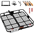 Mockins 40"x40"x6" Square Heavy Duty Trailer Hitch Cargo Carrier w/Plate Bracket | 500Lbs Cap. Folding Luggage Rack for SUV Car Truck Van & RV | 2" Receiver Hitch Cargo Rack w/Car Trailer Accessories