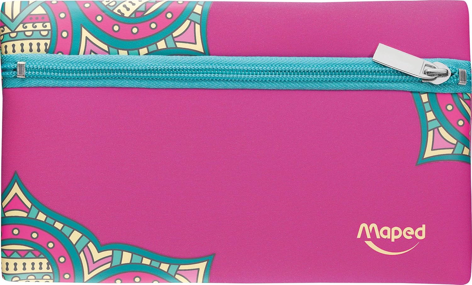 Mandala Flat Pencil Case, Pink/Blue