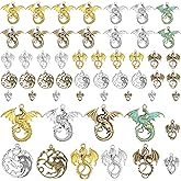 Hicarer 200g 42 Pieces Craft Supplies Mixed Flying Dragon Charms Pendants Beads Dragon Jewelries Charms Accessories for Making Necklaces Bracelets Earrings Keychains DIY Crafts