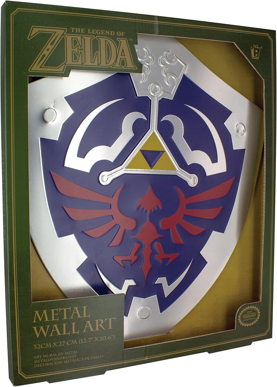 The Legend Of Zelda Hylian Shield Metal Wall Art Multi Colour 32x27 Cm Amazon Co Uk Kitchen Home