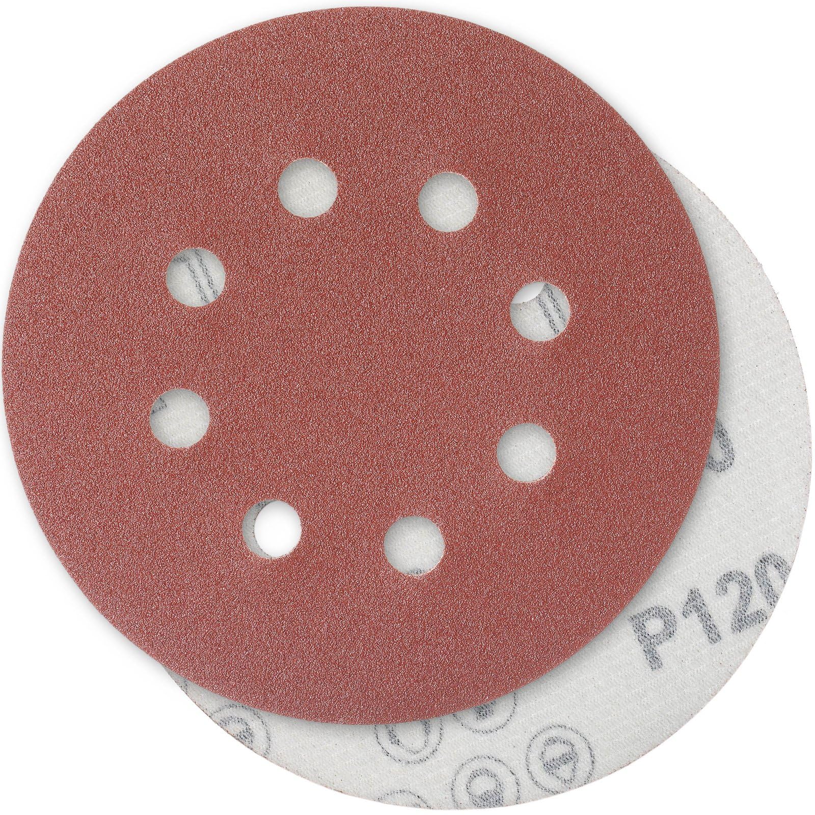 YoiYee 120 Grit Sanding Discs Pads, 8 Holes, 125mm/5-inch Hook and Loop Quick Change Sandpaper Sheet for Random Orbital Sander, 20 Pack
