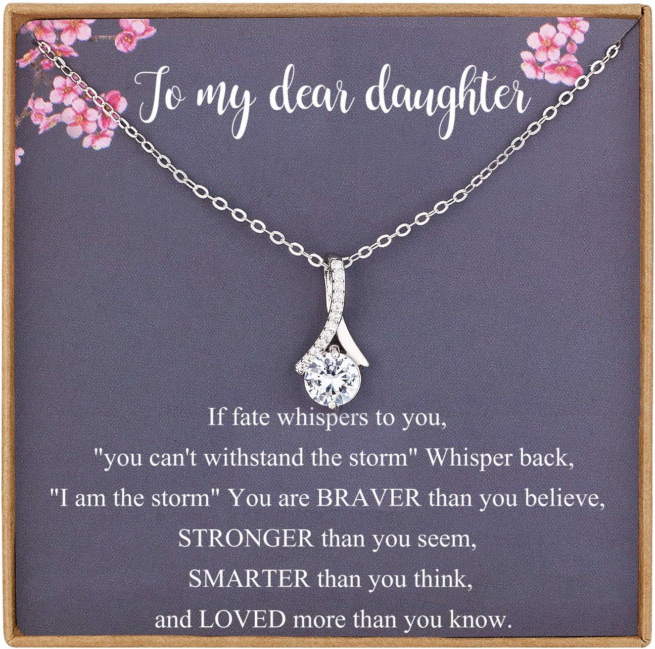 NOREGRET Daughter Necklace from Mom, Daughter Gifts from Dad, Sterling