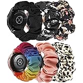 TOYOUTHS 20mm Scrunchie Band Compatible with Samsung Galaxy Watch 7/6/5/4/FE/Active 2 40mm 44mm/Watch 6 Classic 43/47mm/Watch 5 Pro 45mm/Watch 3 41mm Stretchy Elastic Strap Solo Loop Bracelet Women