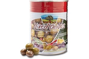SNACKTERY Premium Mixed Olives from Israel - 19 oz Canned Olives for Salads, Pizzas, Appetizers & Mediterranean Dishes, No Preservatives