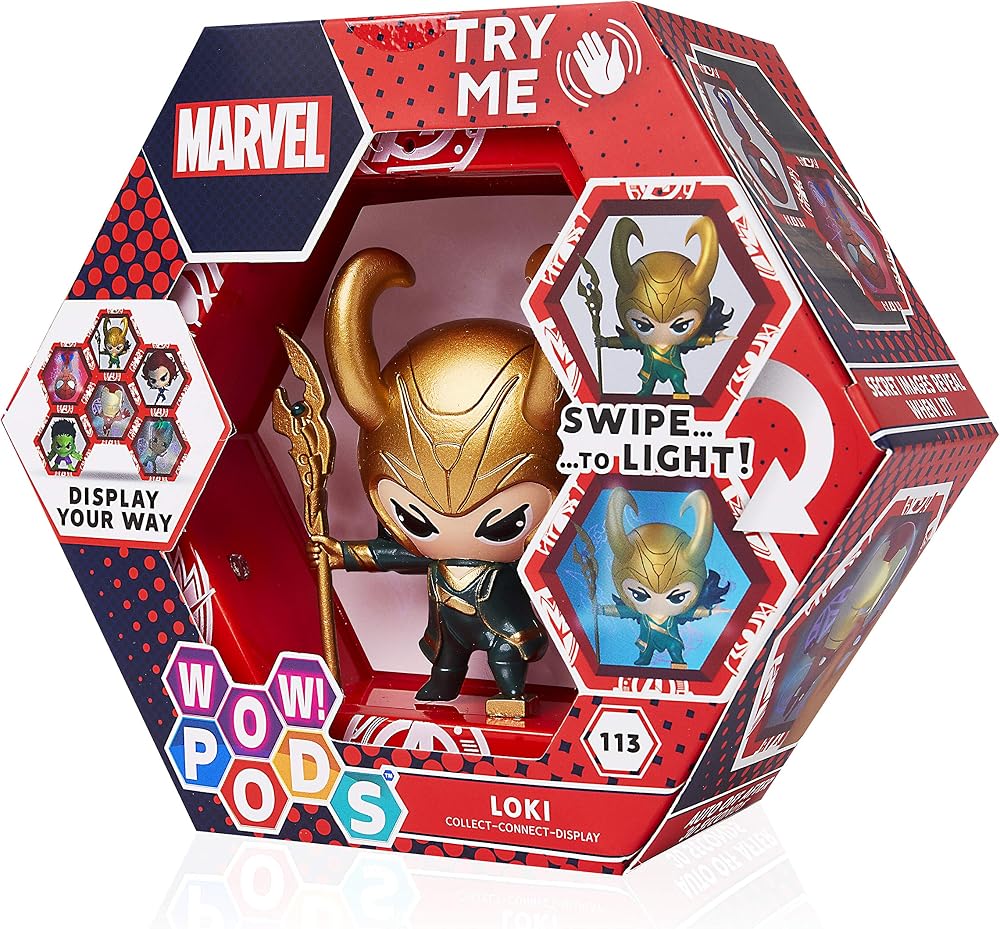 WOW! PODS Loki Avengers Collection Light-Up Bobble-Head Official Marvel Toy