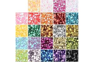 CCINEE 16000PCS Loose Sequins Bulk, 6MM Rainbow Round Cup Sequins for Sewing Embroidery Easter Egg Craft Nails Art Decorations