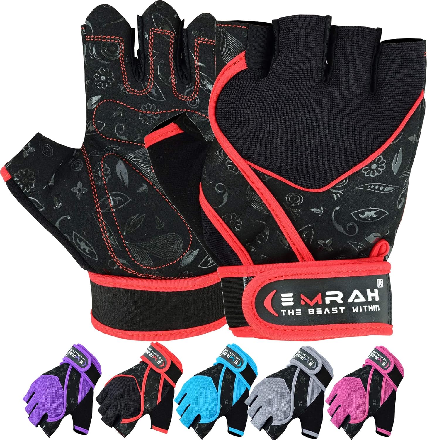 EMRAH Gym Weight Lifting Gloves Women Workout Fitness Ladies Bodybuilding Crossfit Breathable Powerlifting Wrist Support Strength Training Exercise