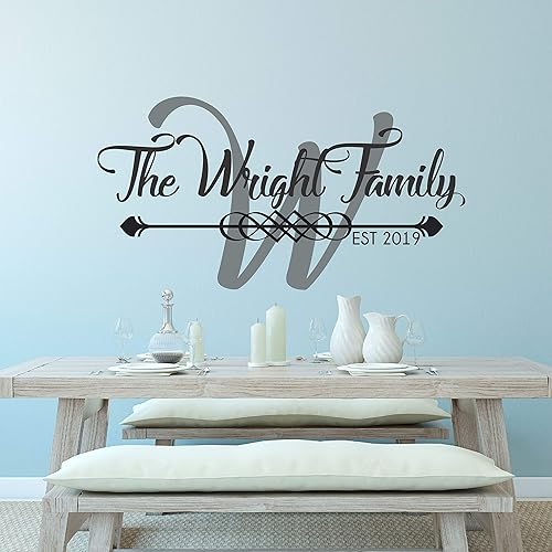 vinyl wall decal Personalized established family name sign vinyl decal