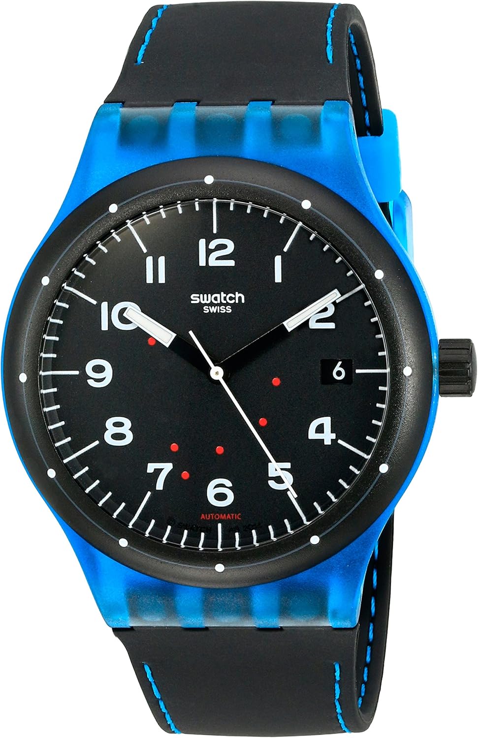 Swatch Unisex Analog Automatik Uhr mit Silikon Armband SUTS402 Swatch Amazon.de Uhren