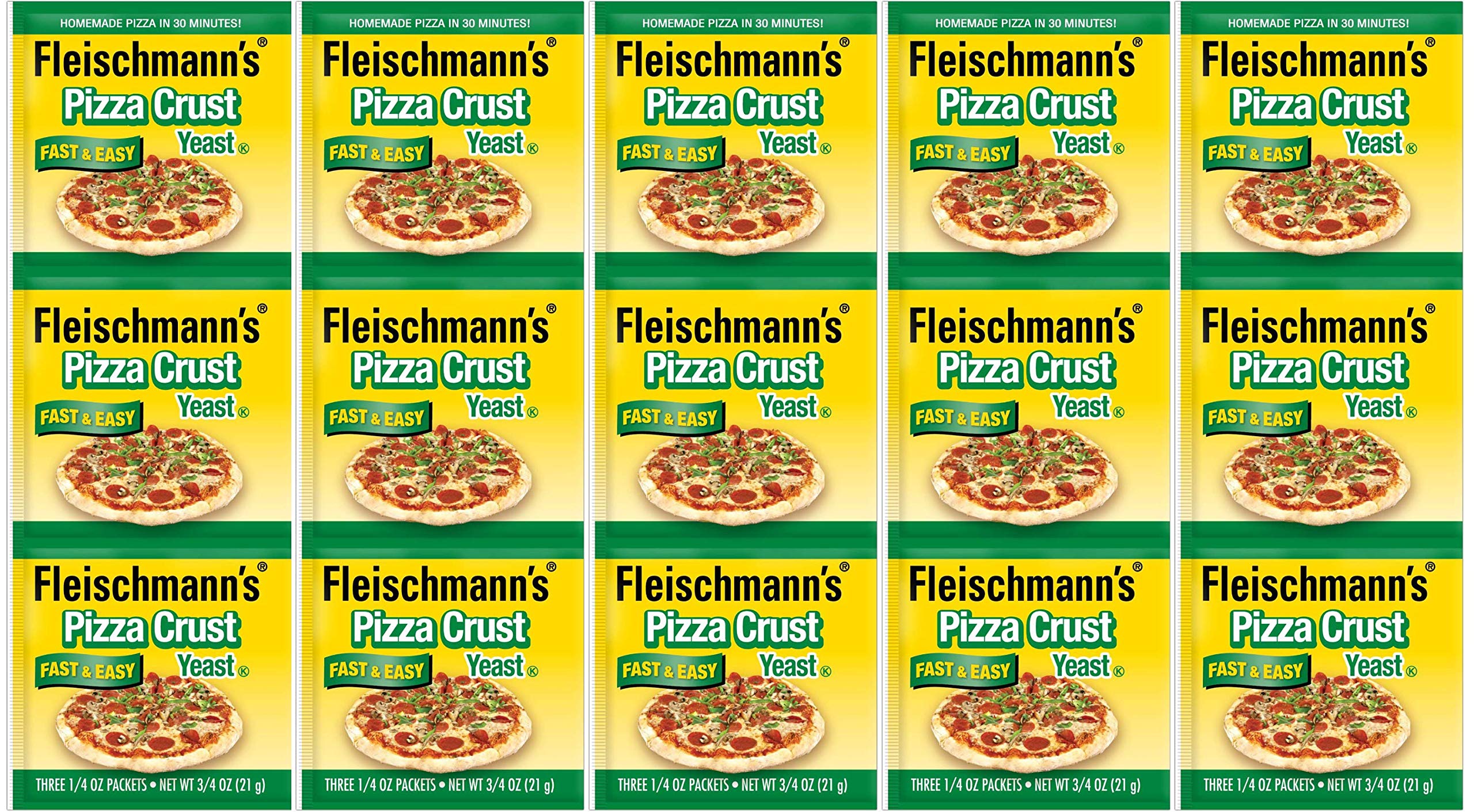 Fleischmann's Yeast Pizza, 0.25Ounce Pouches 3 Count (Pack of 5) Buy