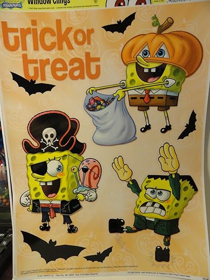 Amazon Com Spongebob Squarepants Halloween Window Cling Trick