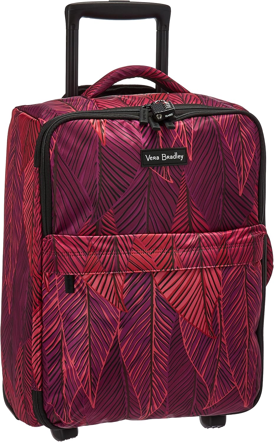 Vera Bradley Women's Small Foldable Polyester Twill Roller Carry On Luggage, Banana Leaves