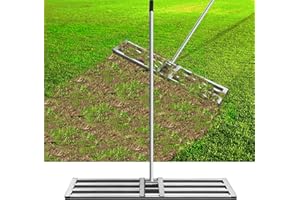 ZHITAOXUN 30x10 Inch Lawn Leveling Rake,6.5ft Handle Lawn Leveler for Yard Garden Lawn Leveling Rake,Stainless Steel Leveling Rake Landscape Rake,Yard Lawn Level Tool (30x 10 inch)