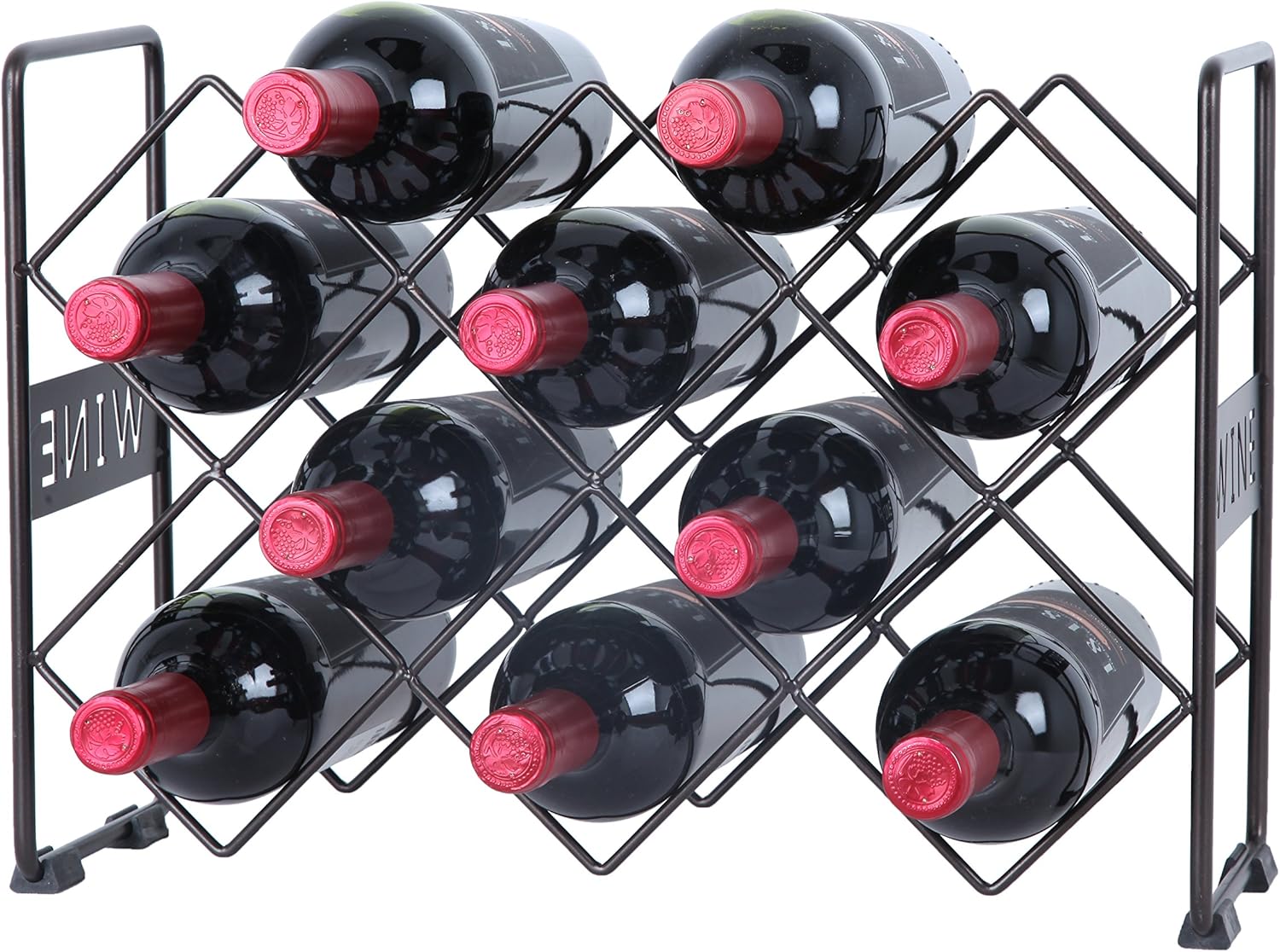 Finnhomy 10 Bottle Wine Rack with Wine Pattern, Wine Bottle
