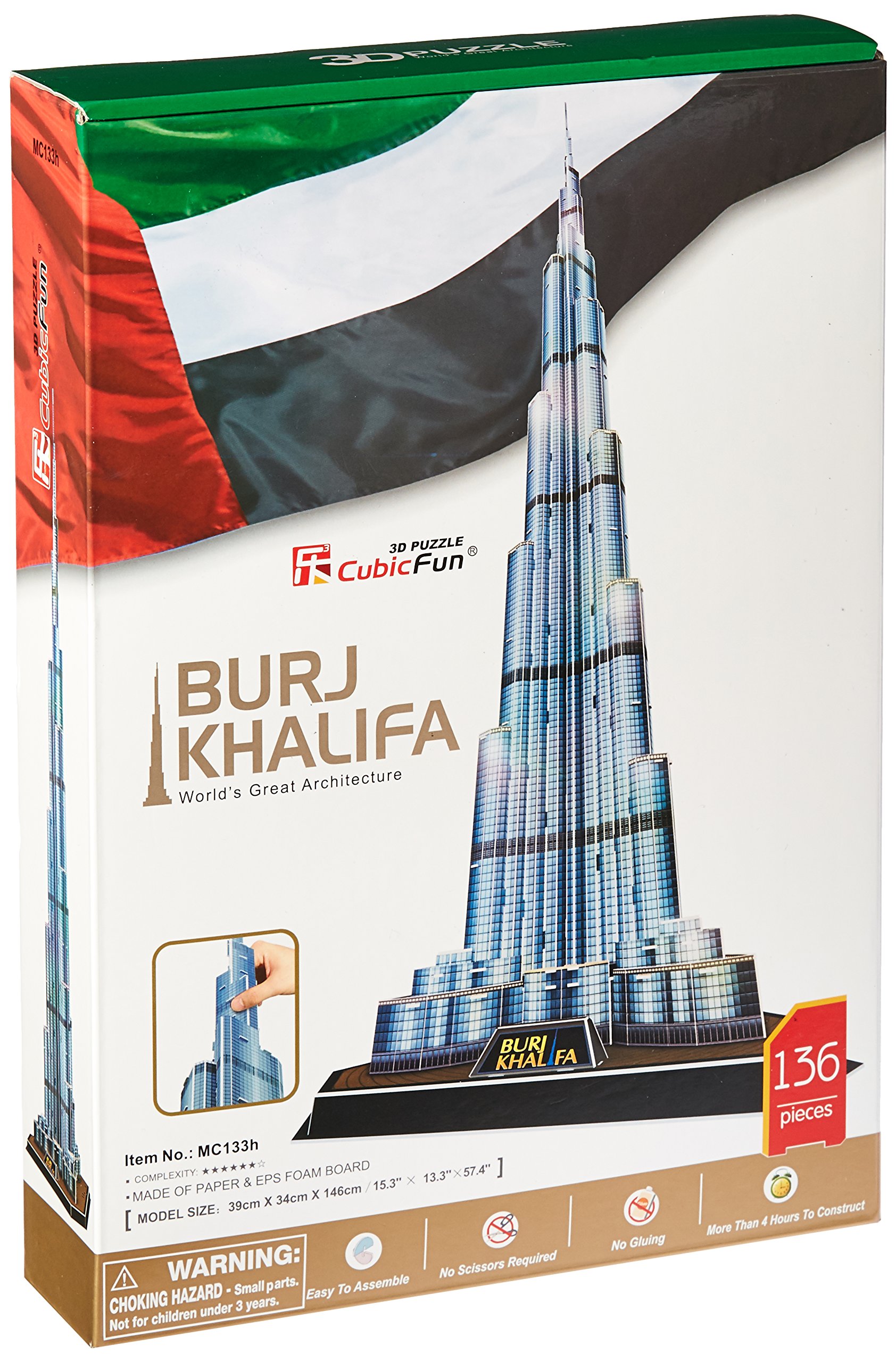 Burj Khalifa 3D Puzzle 136Piece Buy Online in United Arab Emirates at