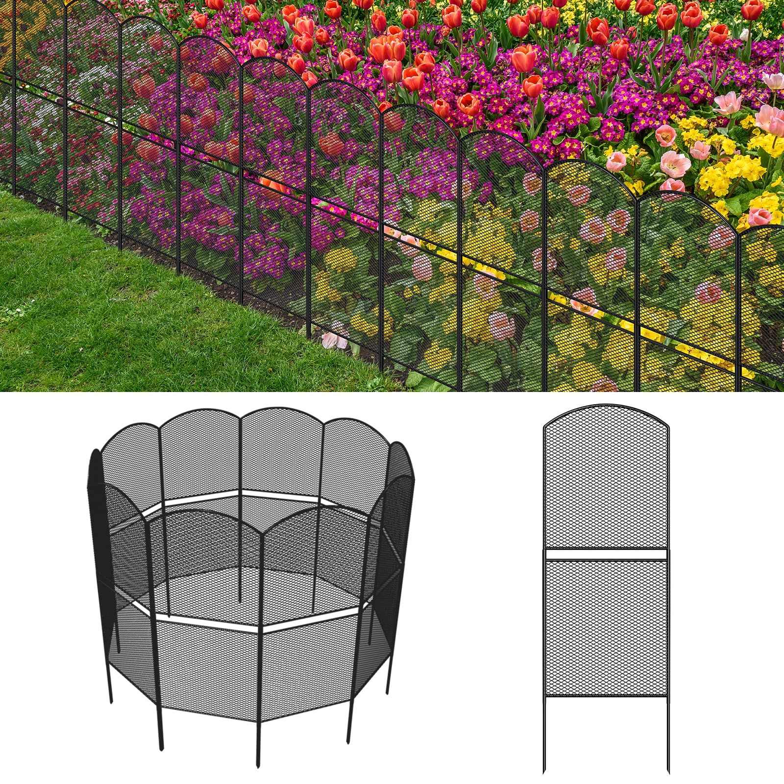 Photo 1 of **Not in original packing. **

Skcoipsra Decorative Garden Fence 10 Pack, 37.5in(H) x 10.8ft(L) Animal Barrier Fence, Rustproof Metal Fencing for Yard, Dog Rabbits Wire Section Garden Edging Border for Yard Patio Garden, Arched
