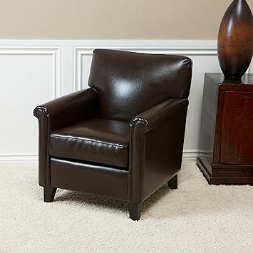 Bristol Leather Club Chair In Brown
