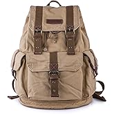 GOOTIUM 21101KA-S Specially High Density Thick Canvas Backpack Rucksack, Khaki Small