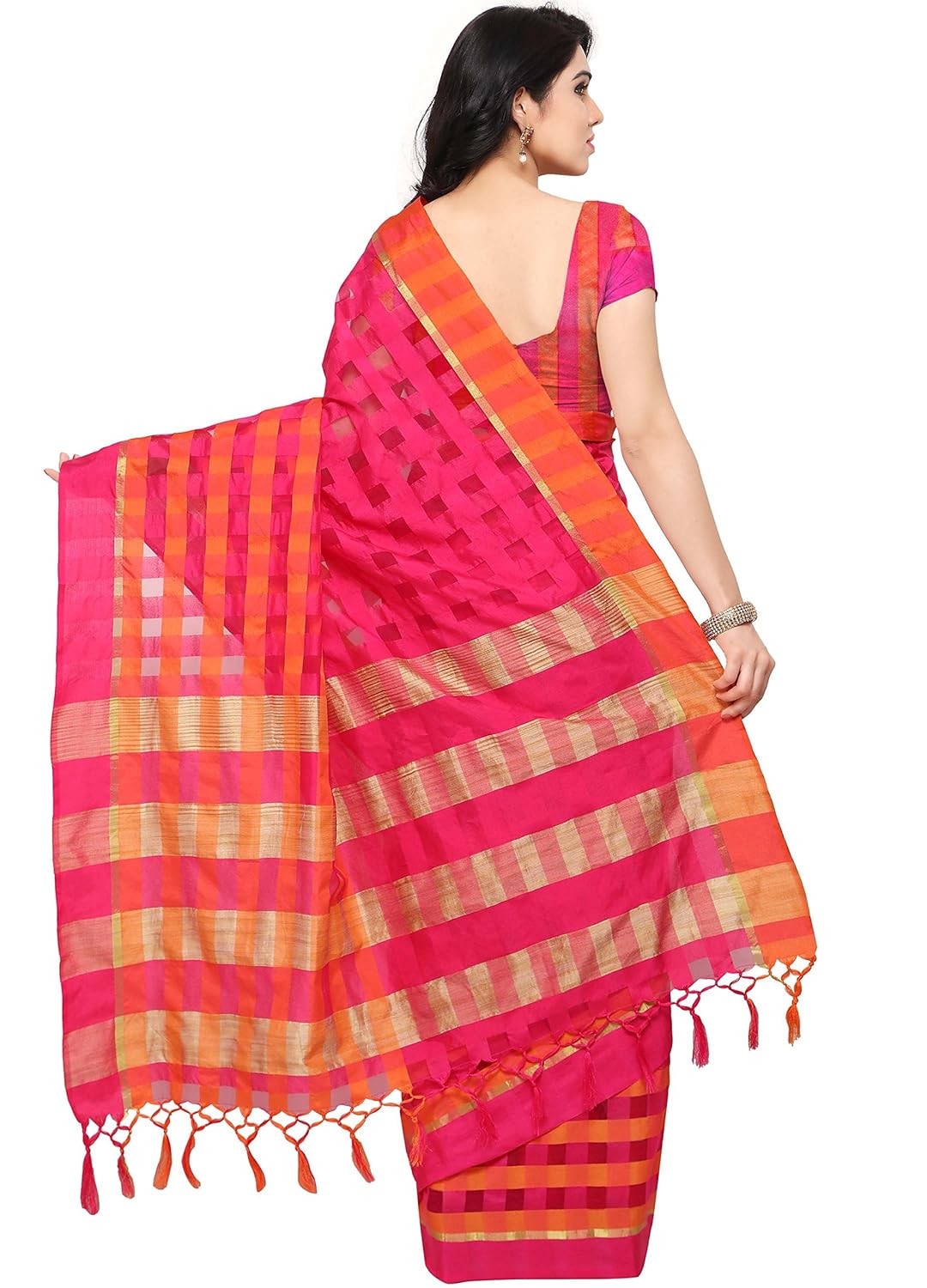 ethnicjunction women's cotton silk saree with blouse