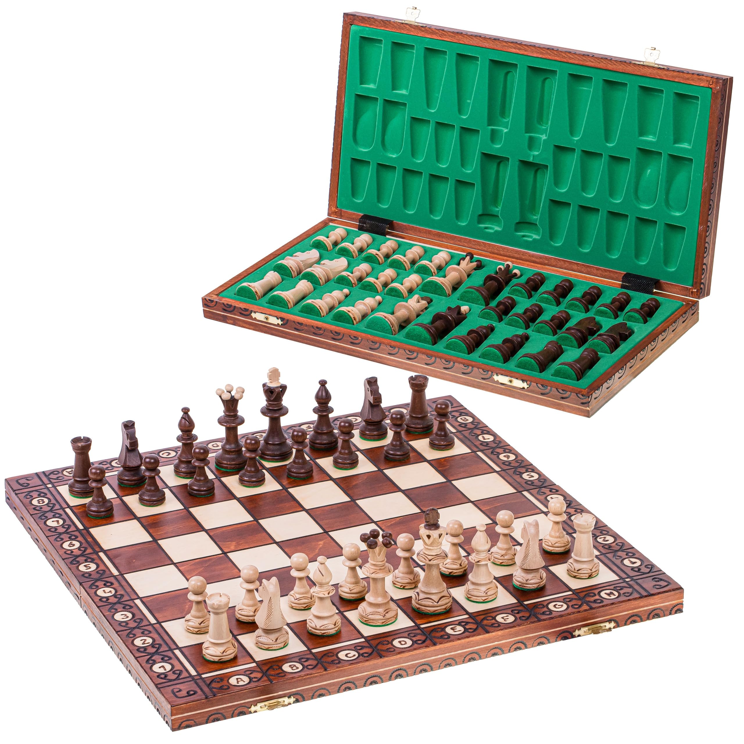 SQUARE - Wooden Chess Set SENATOR 41 x 41 cm (16.14 x 16. 14 in) - Chessboard & Chess Pieces