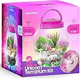 Dan&Darci Light-Up Unicorn Terrarium Kit for Kids - Kid Easter Birthday Gifts - Best Unicorn Toys & Activities Kits Presents - Arts & Crafts for Girls & Boys Age 4 5 6 7 8-12 Year Old Girl Gift