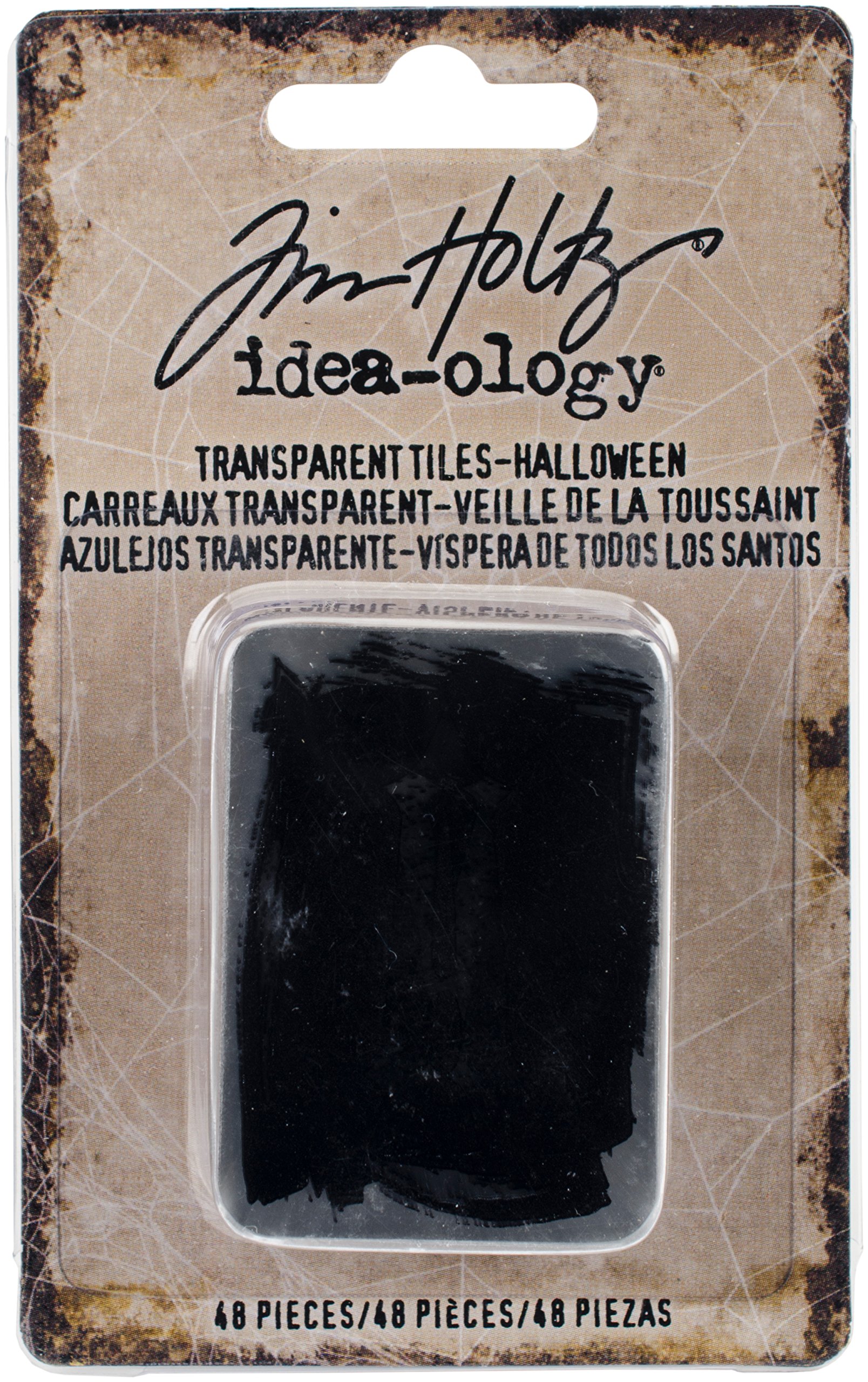 Tim Holtz Transparent Tiles Halloween, Synthetic Material, Multi-Colour, 10.7 x 6.6 x 2 cm