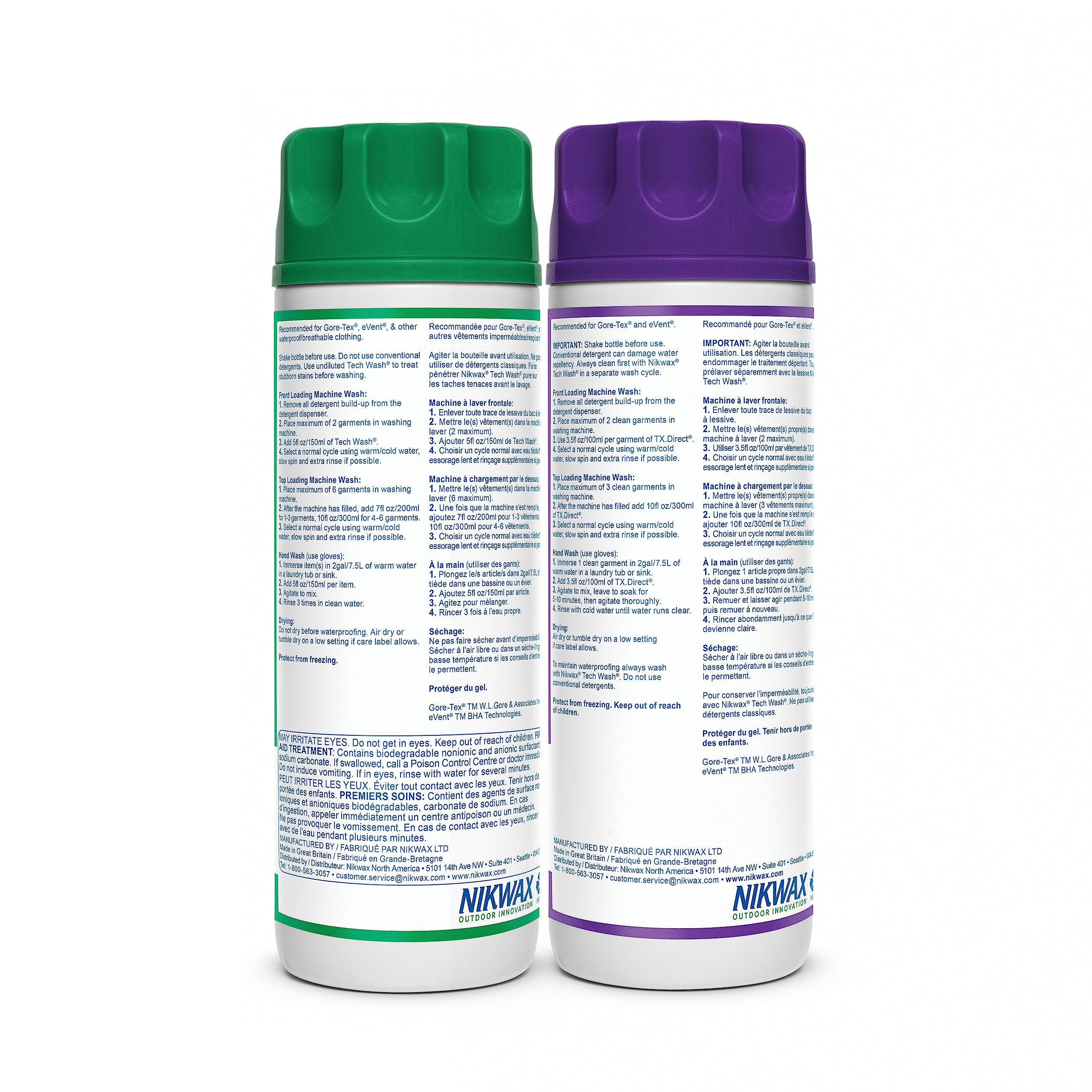 Nikwax Softshell Cleaning & Waterproofing DUO-Pack, Cleans and Restores DWR Water Repellency in Jackets, Pants, Vests, Outerwear, Ski and Snow Gear