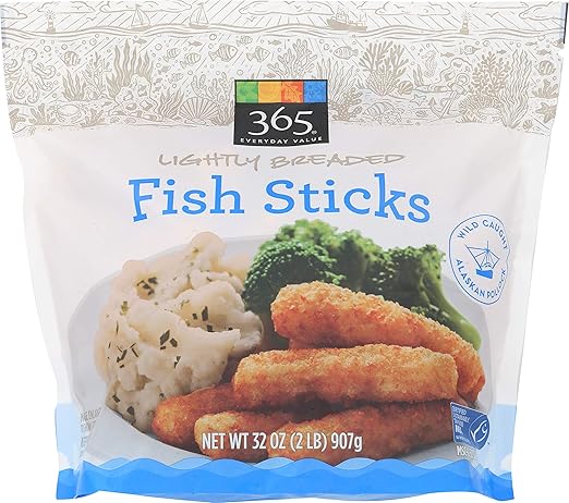 Best Frozen Fish Sticks 2021 365 Everyday Value, Lightly Breaded Fish Sticks, 32 oz, (Frozen 