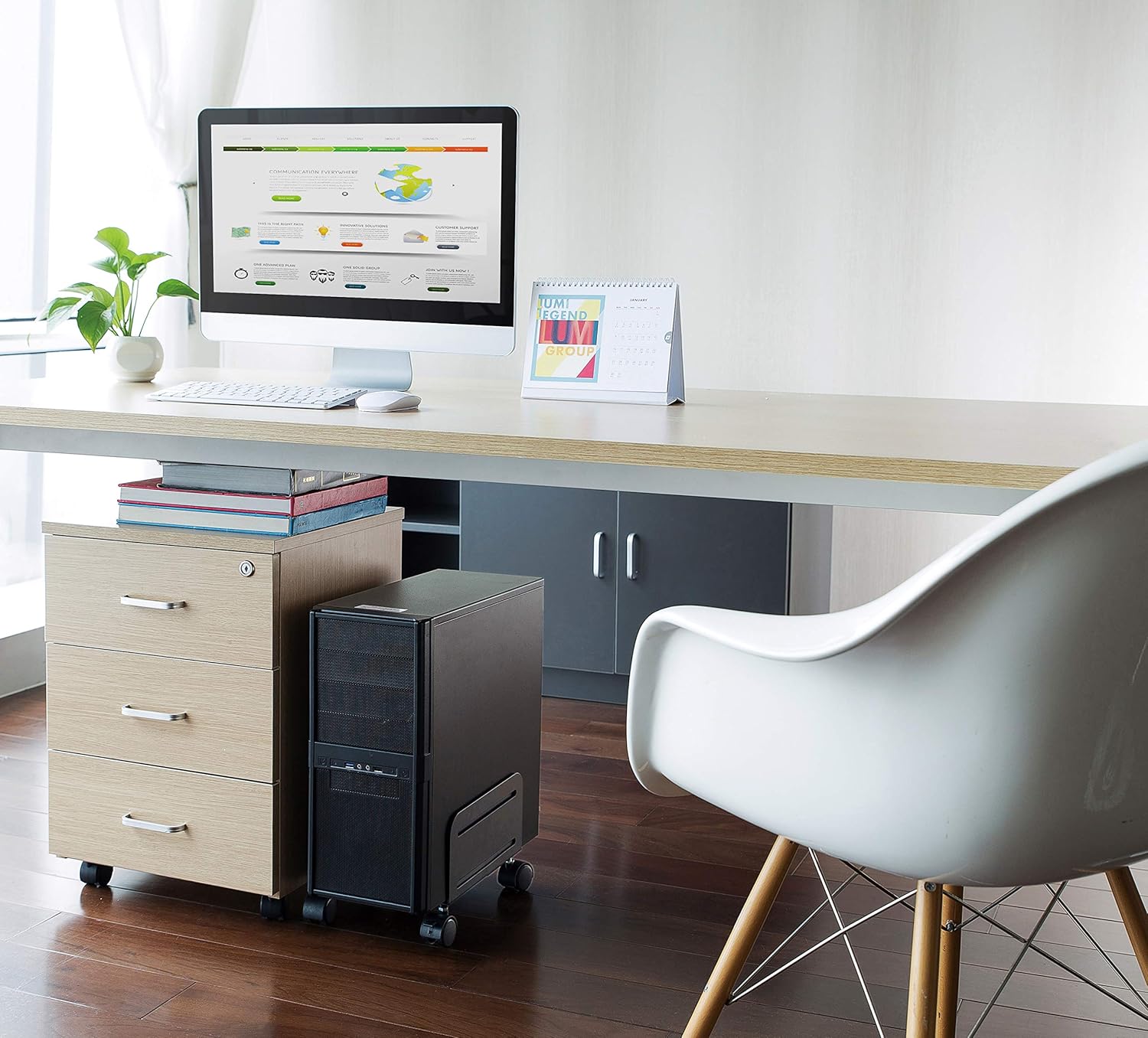 TechOrbits Computer Tower Stand - Mobile PC Stand - Adjustable Desktop CPU Holder Cart with Lockable Caster Wheels : Electronics
