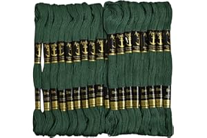 Anchor Thread Skiens Stitch Cotton Crochet Dark Green Embroidery Floss,25 Pcs