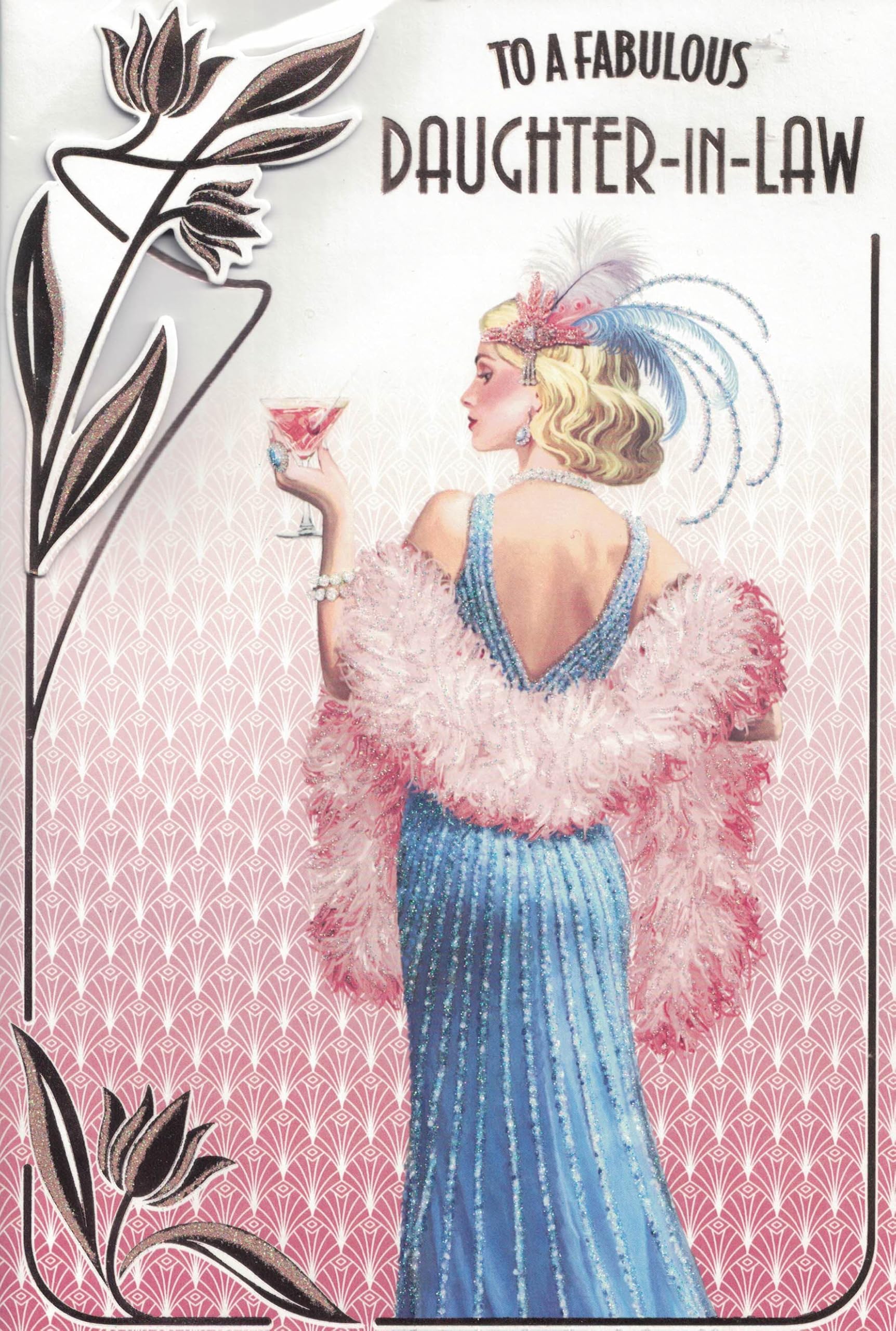DAUGHTER IN LAW BIRTHDAY CARD****ART DECO STYLE****9 X 6 INCHES****