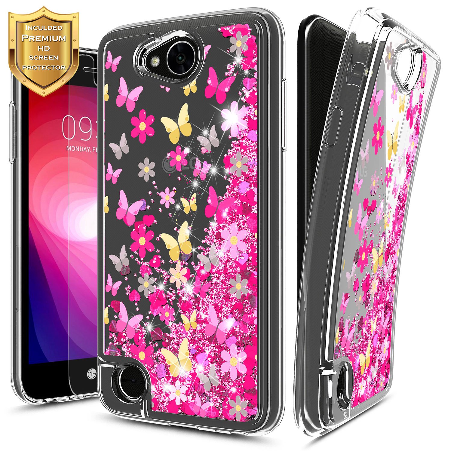 For Lg X Power 2lg X Charge Liquid Glitter Cute Case Cover Screen
