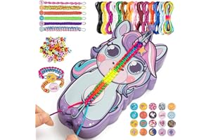 AONTESS Friendship Bracelet Making Kit for Girls: Unicorn Bracelet Maker Tool with Beads, String & Tutorial Cards - DIY Jewelry Gift for Kids Ages 6 7 8 9 10 11 12, Birthday & Christmas