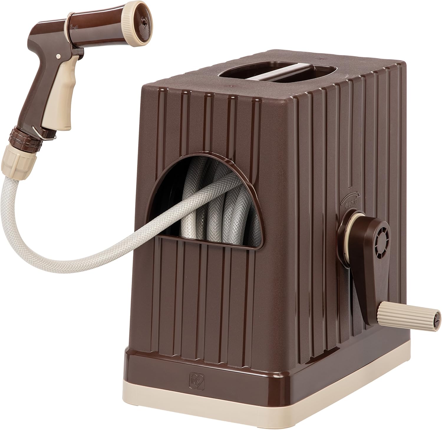 IRIS 98.42 FT Hose Reel with Nozzle, Brown: Home & Kitchen