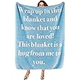 Bedsure Get Well Gifts for Women - Thinking of You Birthday Gifts for Women, After Surgery Healing Blanket with Inspirational Words, Cancer Care Blanket for Mom Elderly & Adults, Blue, 50x60 Inch