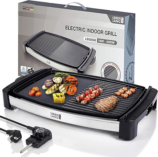 Elektrogrill Tischgrill elektrisch mit TÜV & GS 2200 Watt 4 8