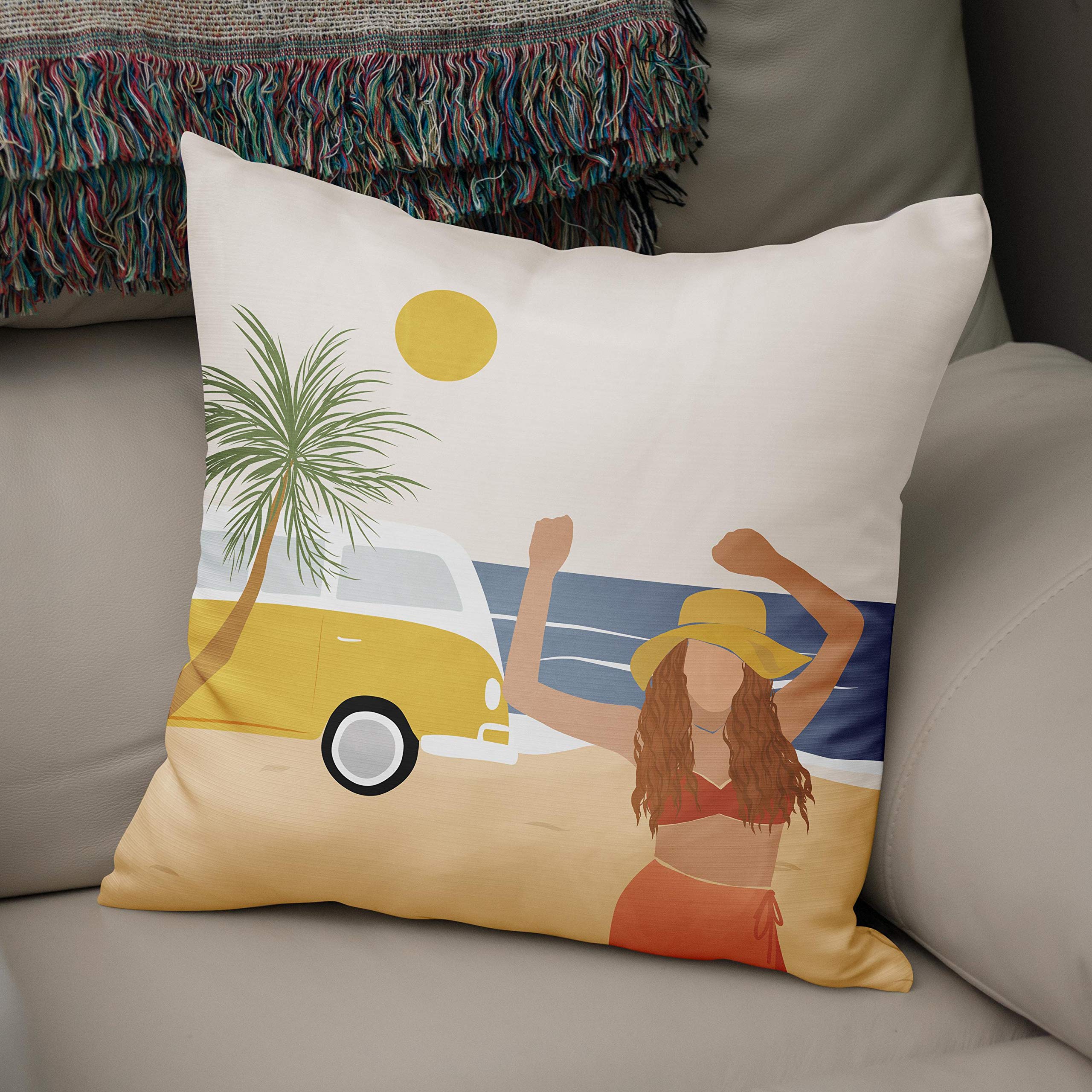 Bonamaison, Decorative Cushion Cover - 50% Cotton 50% Polyester - 43x43cm - Designed and Manufactured in Turkey