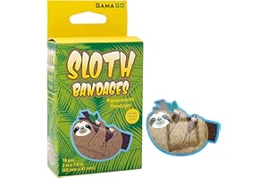 GAMAGO Sloth Bandages for Kids & Kidults - Set of 18 Individually Wrapped Self Adhesive Bandages - Sterile, Latex-Free & Easily Removable - Funny Gift & First Aid Addition