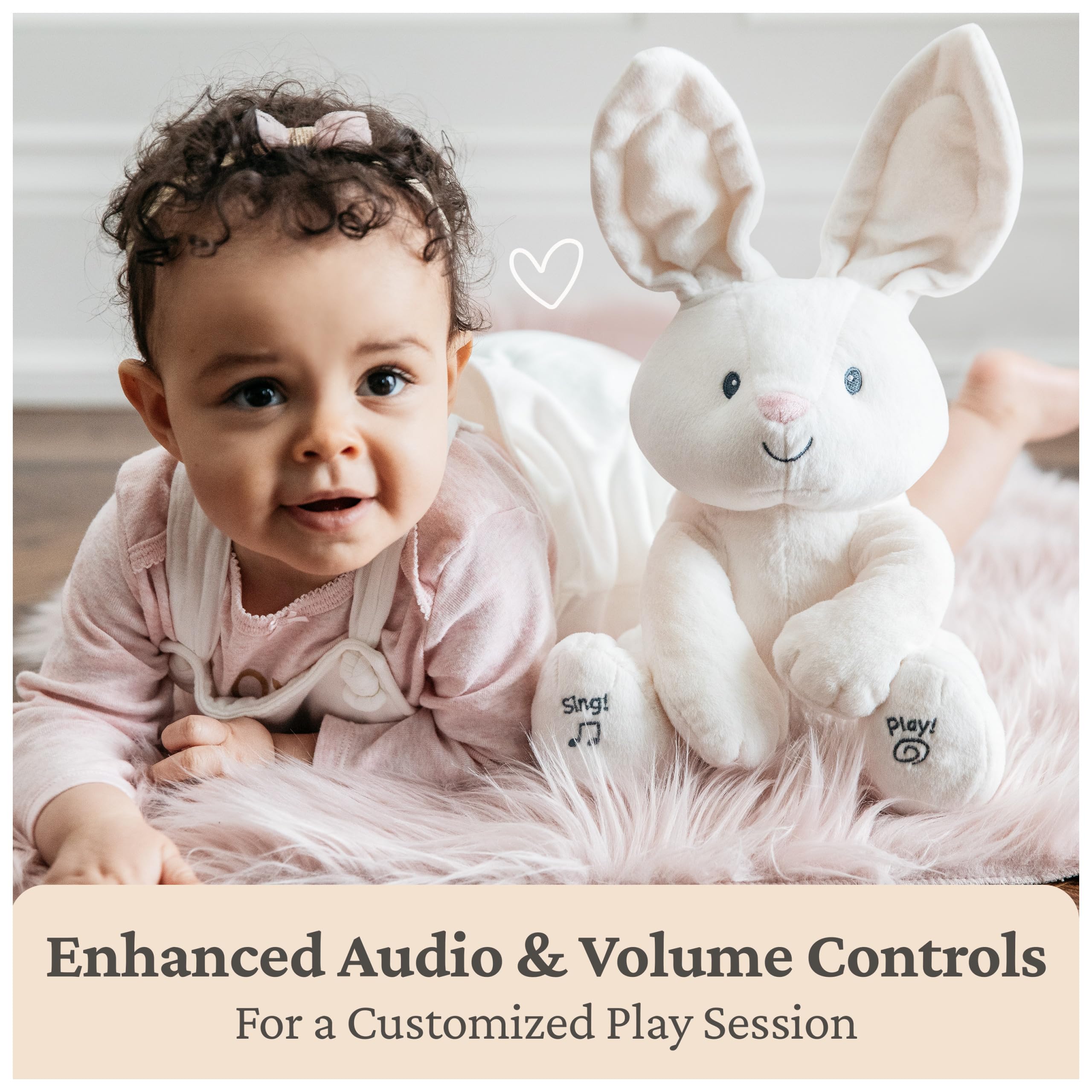 GUND Baby Flora The Bunny Animated Plush, Singing Stuffed Animal Toy for Ages 0 and Up, Cream, 12