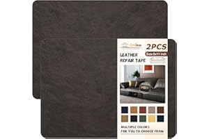 ONine Leather Repair Patch,Self-Adhesive Couch Patch,Multicolor Available Scratch Leather 8.3X11 Inch （2pcs） Peel and Stick for Sofas,Car Seats Backpack Jackets(New Dark Brown)